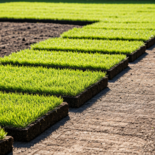 Fresh sod installation after shot