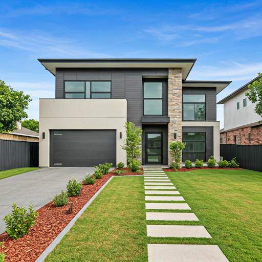 Modern home front yard