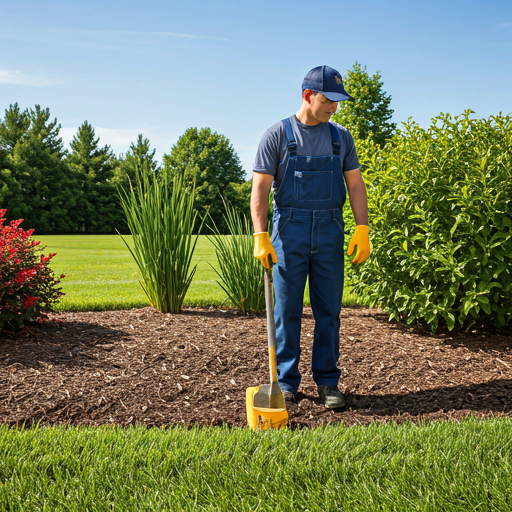 Landscaper working