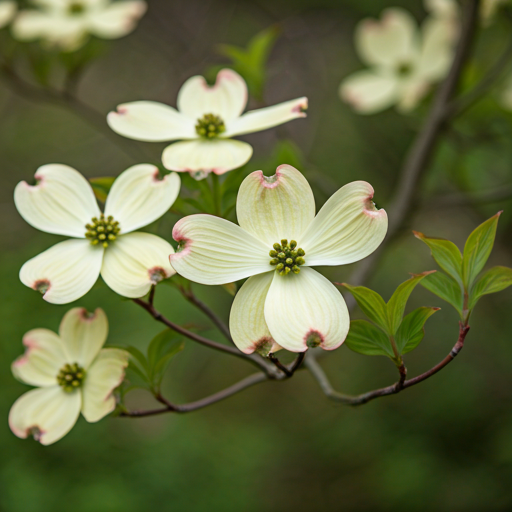 Beautifully pruned flowering dogwood tree