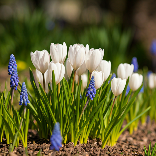 Vibrant blooming hydrangeas and well-maintained garden beds