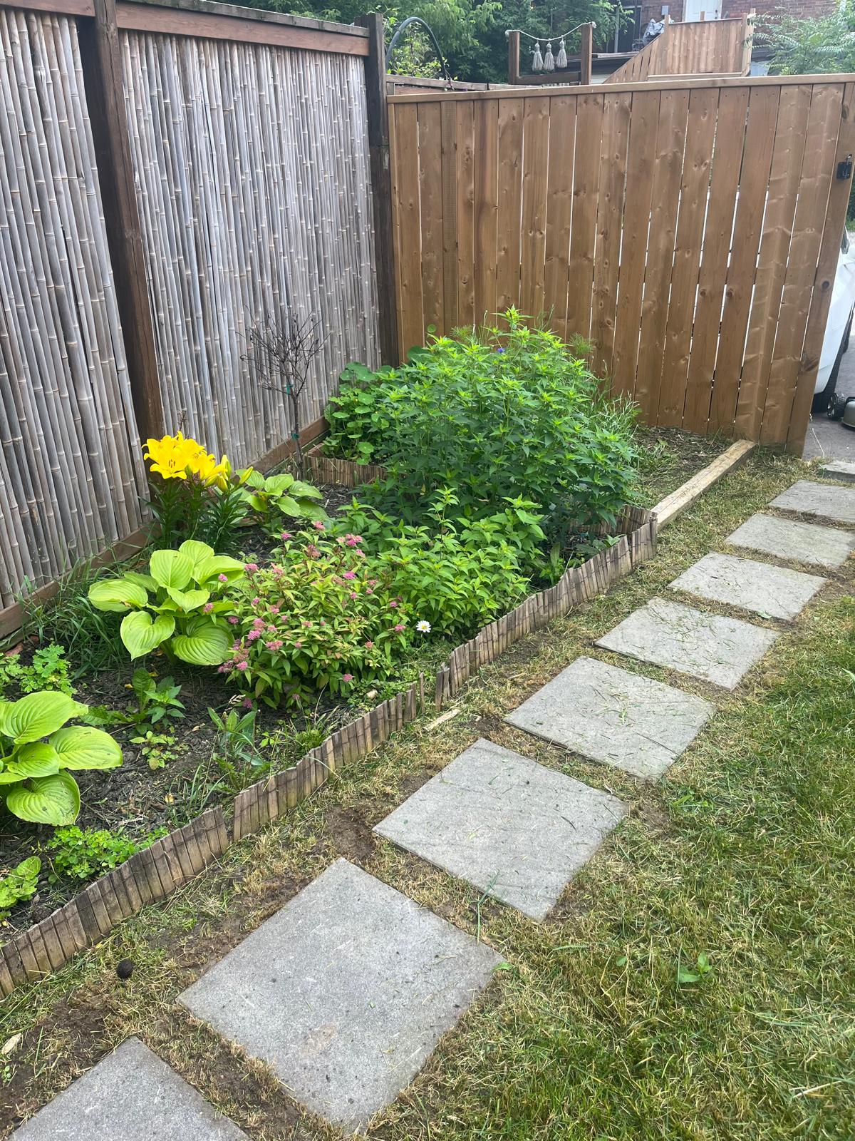 Stone walkway installation